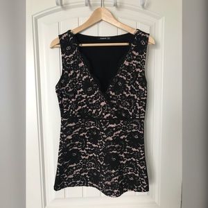 Eyelash Lace Black/Nude Top